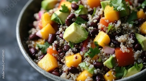 Fototapeta Vibrant Quinoa Salad with Mango, Avocado, and Black Beans