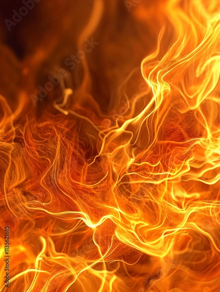 Fototapeta Fiery Abstract Background  Orange and Yellow Flames