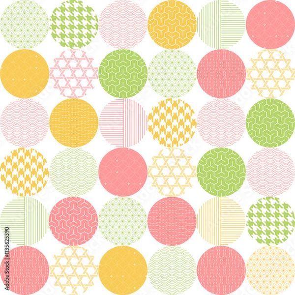 Fototapeta 和柄のシームレスパターン