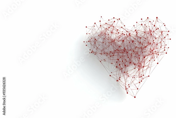 Obraz Red 3D Heart Network Illustration