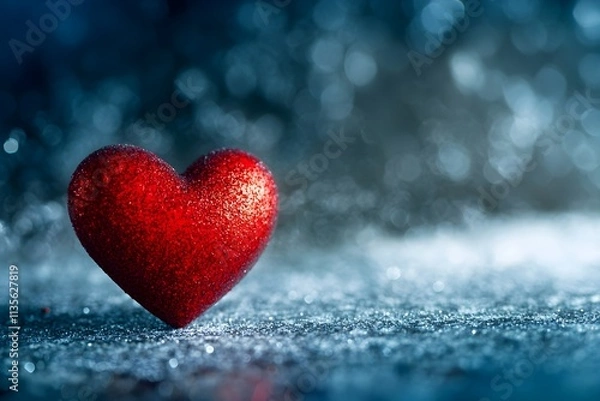 Fototapeta A shaped heart on a pristine background, a valentine concept