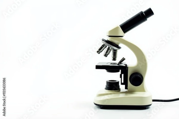 Fototapeta Discover the Microscopic World with Our High-Quality, Cream-Colored Microscope - Perfect for Education and Research