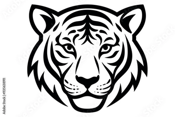 Obraz Tiger Head Line Art Vector