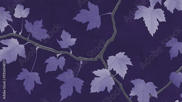Obraz stylized purple leaves
