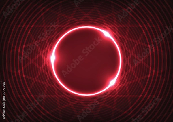 Obraz Red space fire ring circle art graphic background