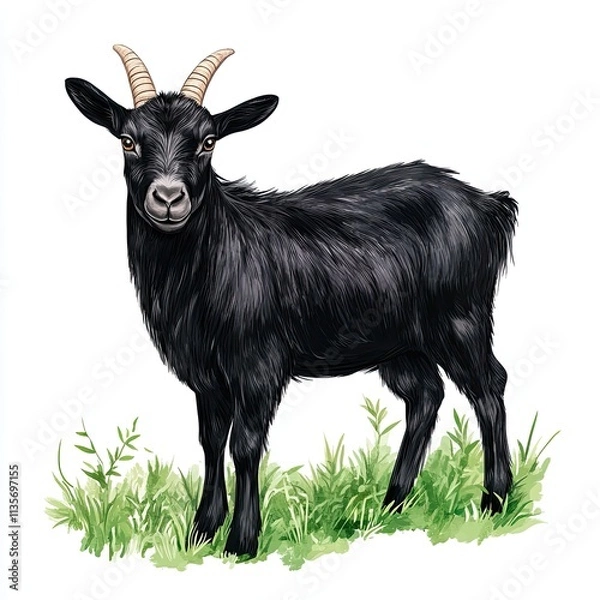 Obraz Black Goat in Grass