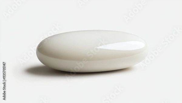 Obraz Smooth White Stone Oval Shape Minimalist Abstract Background