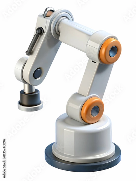 Fototapeta Robotic Arm Hovers in Air, Symbolizing Future of Automation in Manufacturing Processes - Stock Photo Concept