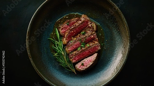 Obraz Freshly Grilled Steak with Herbs