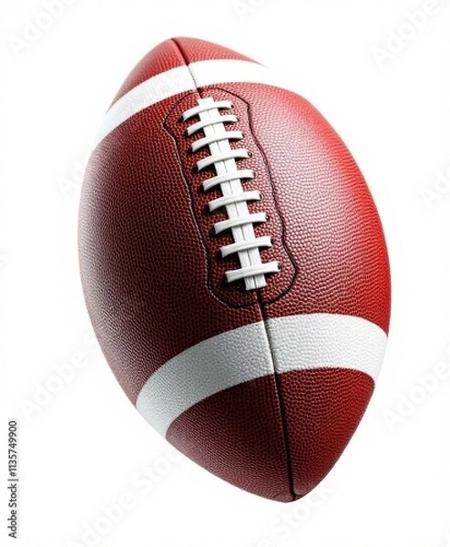 Obraz American Football or Rugby Ball Isolated on White Background with Full Depth of Field