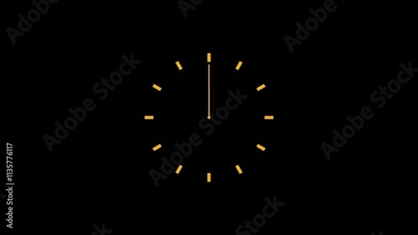 Fototapeta it's seven o'clock already, time to wake up for breakfast, modern white metallic alarm.  Clock fast time is shown on a black background