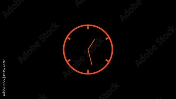 Fototapeta Large white wall clock showing the time hangs against a light background .Clock icon, Amazing white background clock icon.