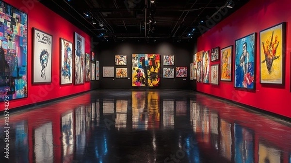 Obraz Vibrant Contemporary Art Gallery Show