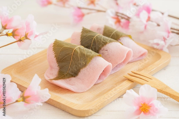 Obraz 立春やひなまつりに食べたい桜餅