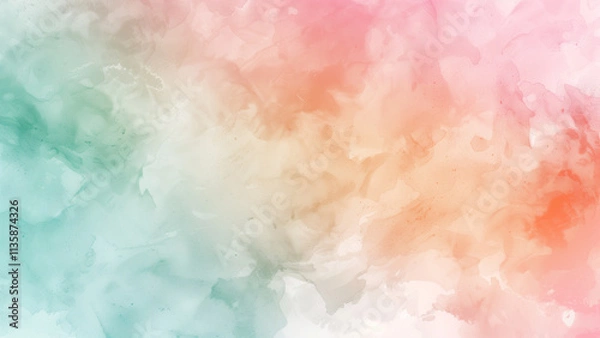 Fototapeta abstract watercolor painting background with blend of soft pastel hues
