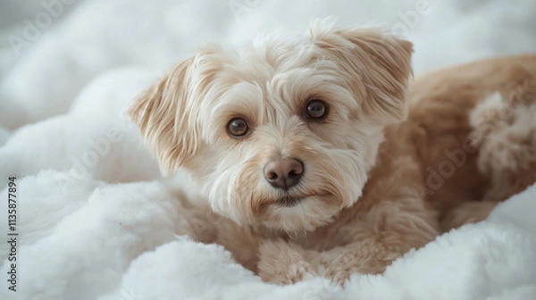 Obraz close up white cute dog 