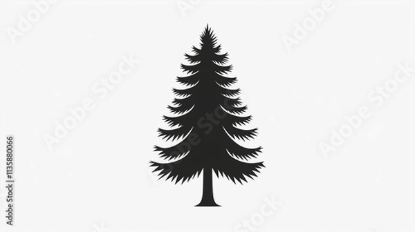 Obraz christmas tree icon on white background