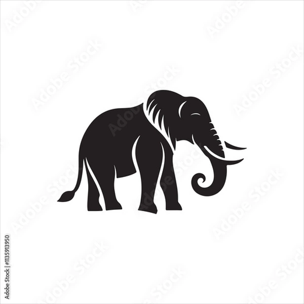 Fototapeta elephant silhouette vector