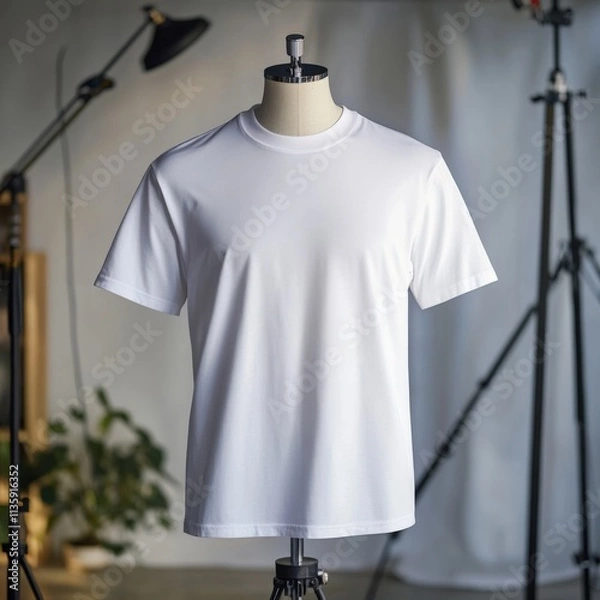 Fototapeta plain white t-shirt on a mannequin in a studio setting