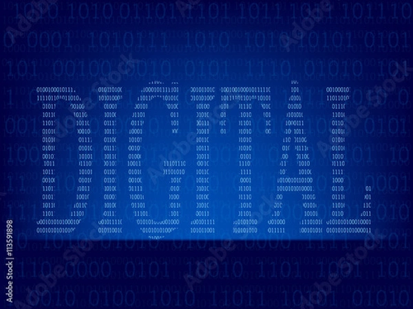 Fototapeta Computer binary code on Blue screen