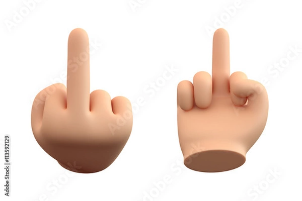 Obraz Mittelfinger nach oben zeigen