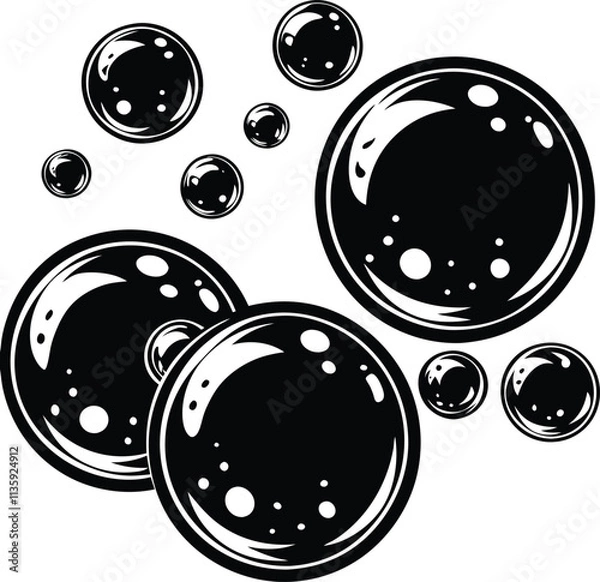 Fototapeta Soap Bubbles Vector Illustration