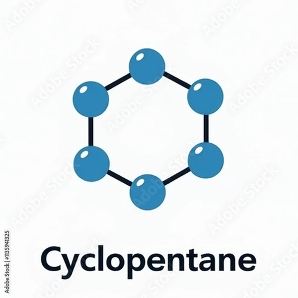 Fototapeta Cyclopentane Molecular Structure: A Detailed Representation