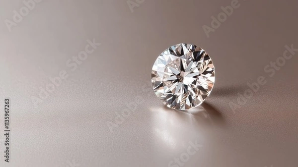 Fototapeta A close-up of a flawless diamond showcasing its brilliance and intricate facets, radiating elegance and luxury.