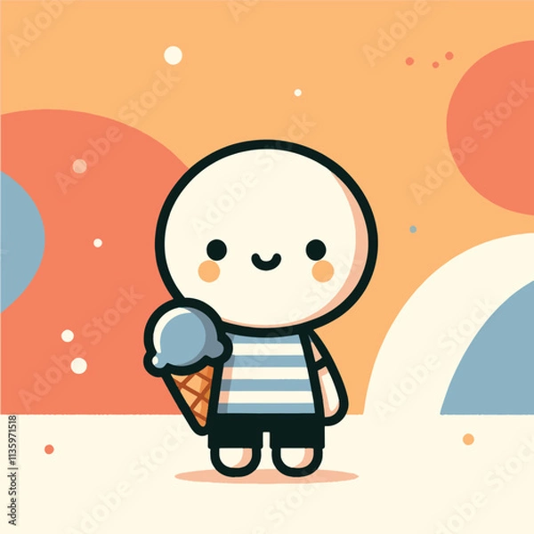 Fototapeta Simple Minimalist Cartoon Illustrations for Versatile Design