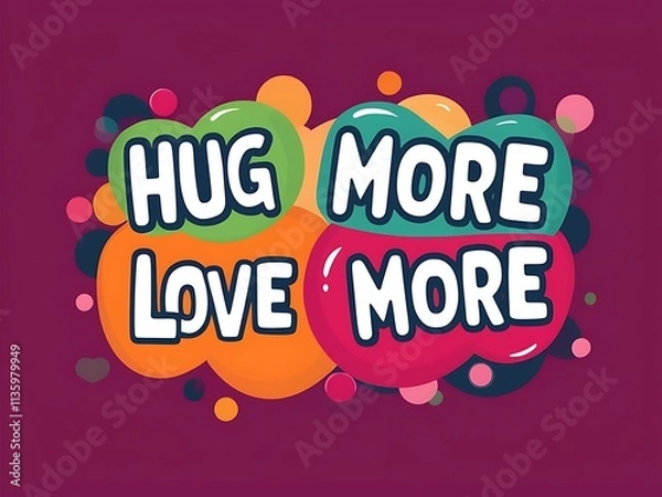 Fototapeta Colorful Bubbles Promote Hugging and Loving More