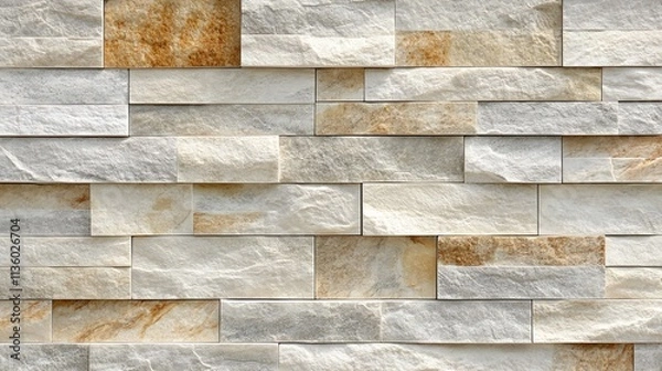 Obraz Natural Stacked Stone Wall with Varied Colors for Unique Exterior Design : Generative AI