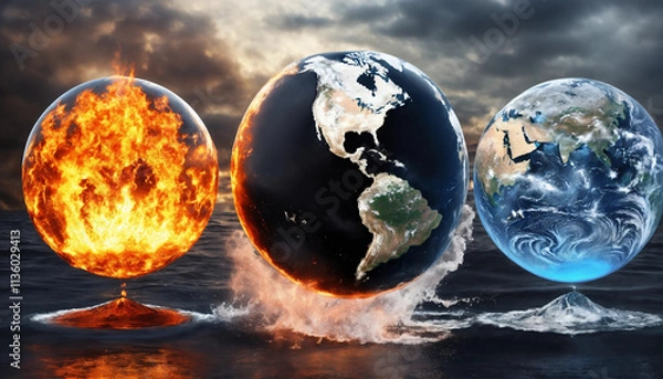 Obraz earth water and sun