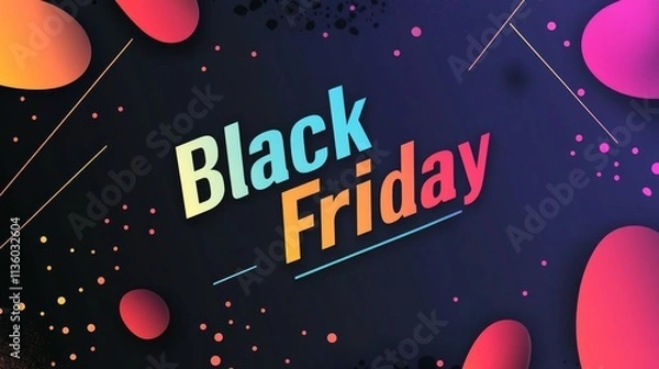 Fototapeta Black friday shopping extravaganza online stores graphic design digital environment vibrant viewpoint deals and discounts
