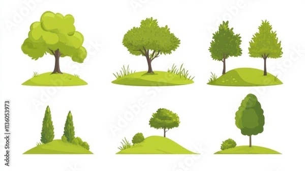 Fototapeta set of trees