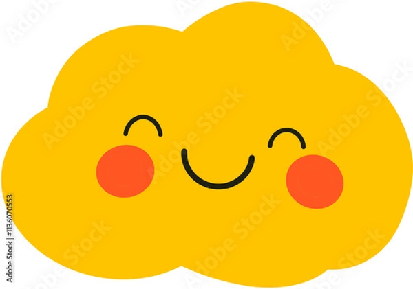 Obraz 구름,스마일 구름,웃는 구름,노란 구름,해피 구름,미소 구름,귀여운 구름,구름 이미지,구름 캐릭터,구름 일러스트,행복한 구름,날씨,기후