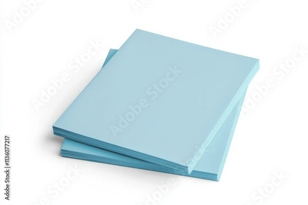 Fototapeta Elegant solid-color notepad mock up showcasing a clean blue design for creative projects