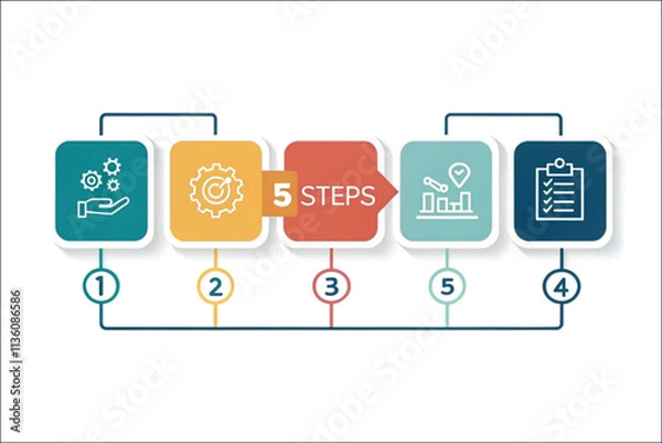 Obraz 5 Step-by-Step Workflow Process Timeline