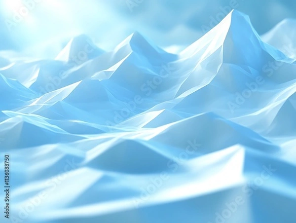 Fototapeta Abstract Blue Mountain Range Digital Artwork