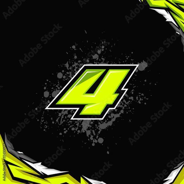 Obraz Racing number design vector