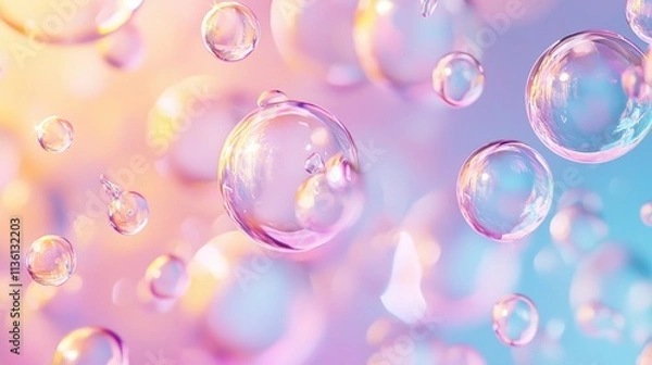 Fototapeta A vibrant background filled with colorful bubbles, creating a dreamy and ethereal atmosphere.
