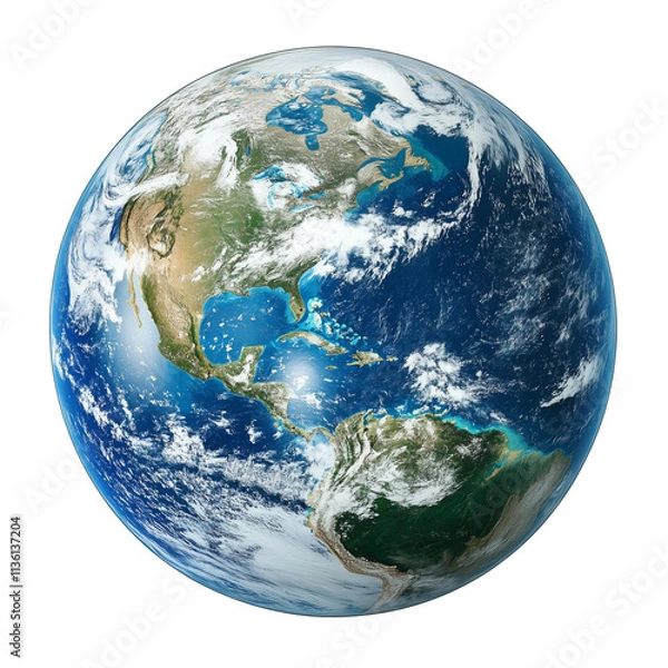 Fototapeta Planet earth globe isolated on transparent background