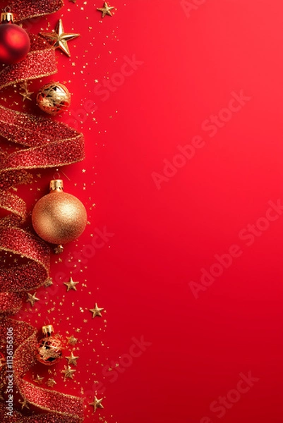 Obraz christmas star on red