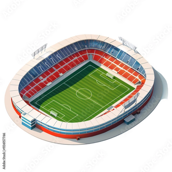 Fototapeta An Isometric View of a Stadium, Isolated on a Transparent Background, Perfect for Sports, Architecture, or Event-Themed Designs