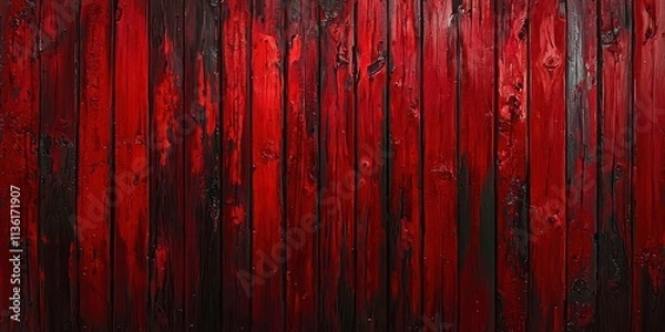 Obraz Red wooden background with black paint