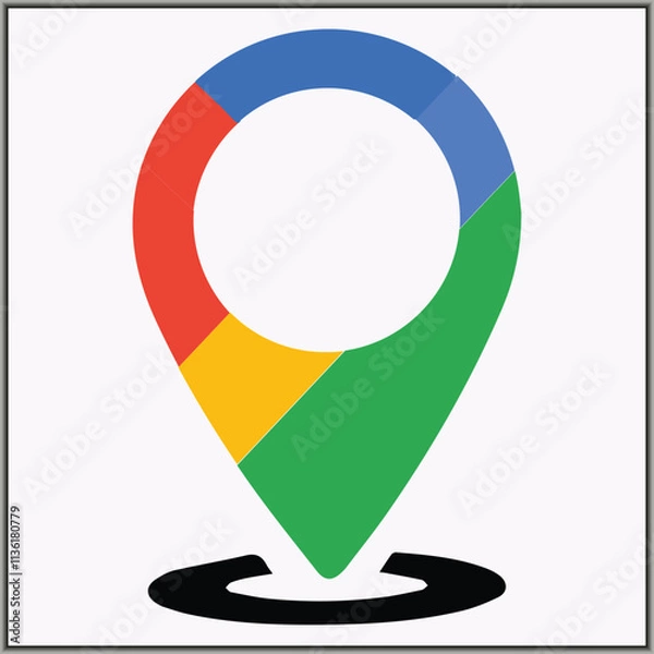 Fototapeta location locator icon bundle with color design 