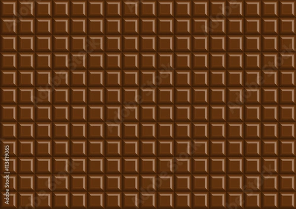 Obraz Dark chocolate bar background texture, Vector illustration.