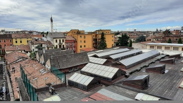 Obraz Verona, Italy, 10.05.2024, view from above on the roofs of houses