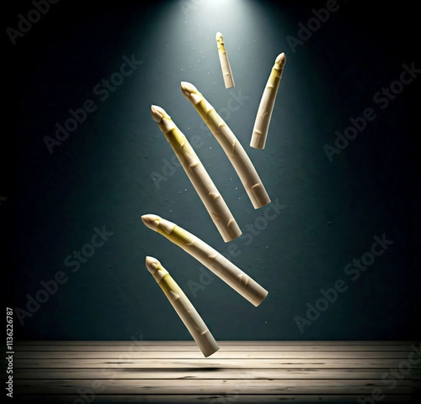 Obraz Floating White Asparagus