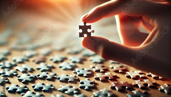 Obraz Fitting the Piece: A Puzzle in Progress