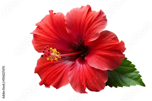 Fototapeta red hibiscus on white background.AI GENERATED